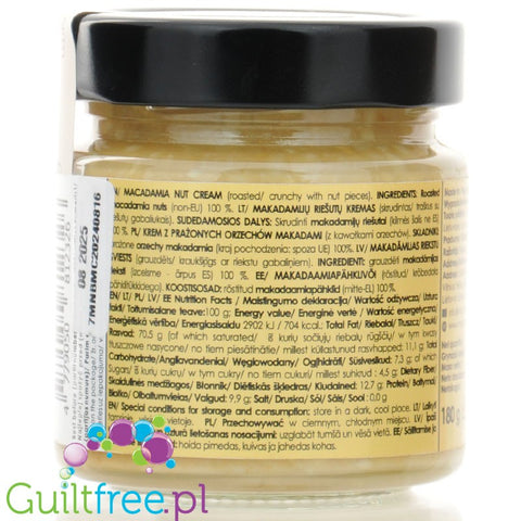 Macadamia Nut Farm Crunchy Medium Roasted Macadamia Nut Cream - 100% roasted macadamia nut cream.