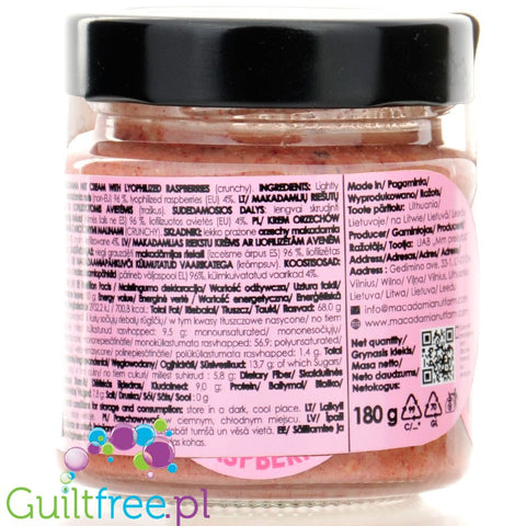 Macadamia Nut Farm Crunchy Macadamia Nut Cream & Raspberries - roasted macadamia nut cream with raspberries