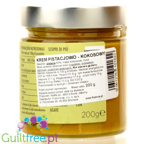 NaMa Crema di Cocco & Pistacchi - pistachio and coconut cream without sugar or sweeteners, with honey