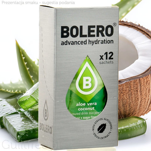 Bolero Sticks Aloe Vera Coconut 12 x 3g - instant sachets for sugar-free drinks with aloe vera