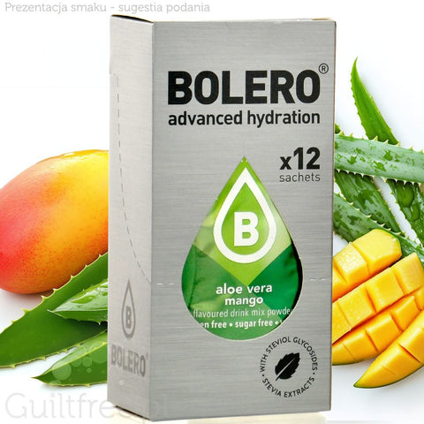 Bolero Sticks Aloe Vera Mango 12 x 3g - instant sachets for sugar-free drinks with aloe vera