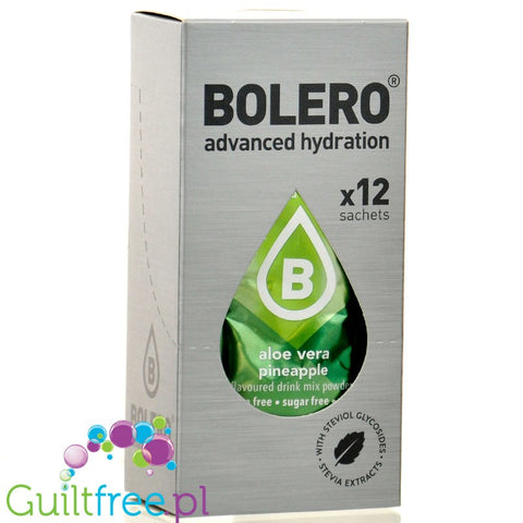 Bolero Sticks Aloe Vera Pineapple 12 x 3g - saszetki instant do napojów bez cukru z aloesem
