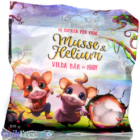 Pandy Candy Musse & Helium, Wild Berry - sour fiber jelly beans without sugar 45% less calories, Forest Fruits