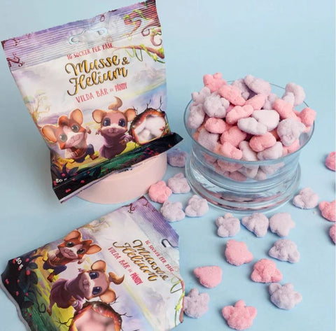 Pandy Candy Musse & Helium, Wild Berry - kwaśne błonnikowe żelki bez cukru 45% mniej kalorii, Owoce Leśne
