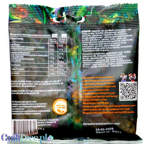 Pandy Candy Tutti Frutti - sour fiber jelly beans without sugar 45% less calories