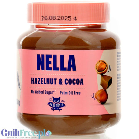 HealthyCo Nella Hazelnut & Cocoa - krem czekoladowy z orzechami laskowymi, bez cukru i oleju palmowego