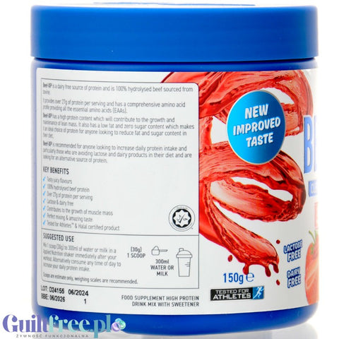 Applied Clear Beef XP Clear Beef Protein Strawberry & Raspberry - beef protein, dairy-free protein supplement 92% protein