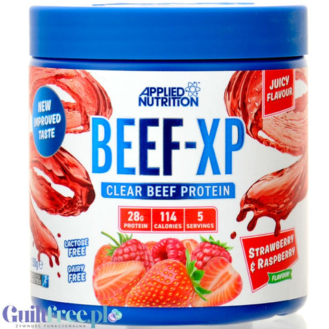 Applied Clear Beef XP Clear Beef Protein Strawberry & Raspberry - beef protein, dairy-free protein supplement 92% protein
