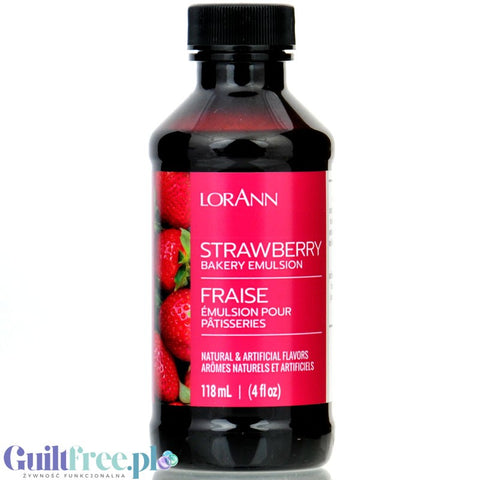 LorAnn Oils Bakery Emulsion, Strawberry professional flavoring emulsion without fat, Strawberry 118ml