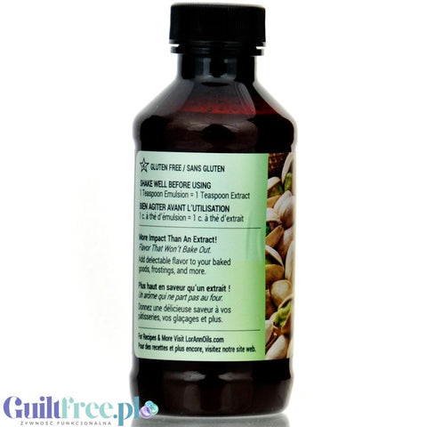 LorAnn Oils Bakery Emulsion, Pistachio professional aromatic emulsion without fat, Pistachio 118ml