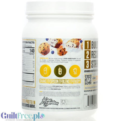 Ryse Loaded Protein Bluebbery Muffin 0.7kg - protein supplement with WPC and WPI, 25g protein