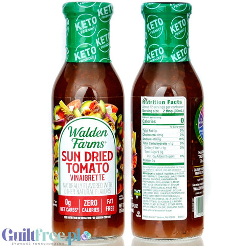 Walden Farms Keto Dressing, Sun Dried Tomato Vinaigrette USA - 0kcal winegret z suszonymi pomidorami bez sukralozy