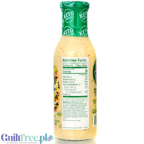 Walden Farms Keto Dressing, Chipotle Ranch - pikantny sos sałatkowy zero kukchni meksykańskiej