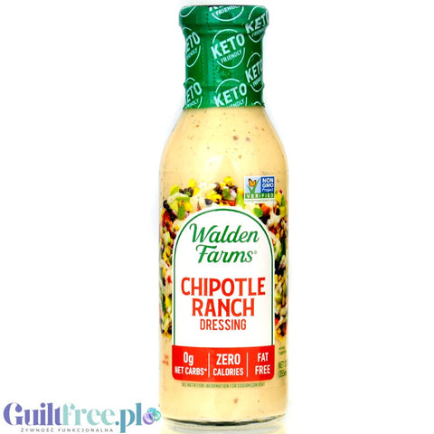 Walden Farms Keto Dressing, Chipotle Ranch - pikantny sos sałatkowy zero kukchni meksykańskiej