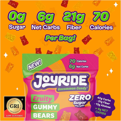 Joyride Uncommon Candy, Fruity Gummy Bears - keto żelki owocowe, Misie, 6g węglowodanów netto