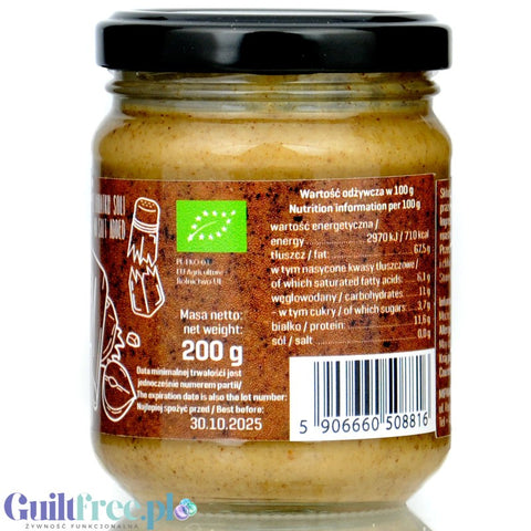 Diet Food Bio Hazelnut 200g - bio krem z orzechów laskowych 100%, bez soli i cukru