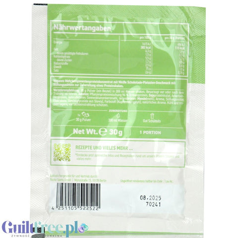 Rocka Nutrition Protein Shake White Choco Pistachio 30g - vegan protein shake, sachet