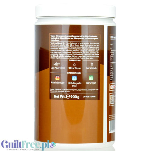 Rocka Nutrition Protein Shake Double Chocolate 0.9kg - vegan protein supplement 4 protein sources, soy and gluten free
