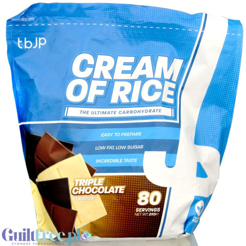 TBJP Cream of Rice, Triple Chocolate 2kg - sugar-free rice gruel, recovery workout meal