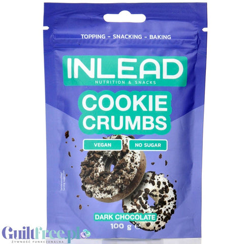 Inlead Cookie Crumbs Dark Chocolate - vegan sugar-free cookie sprinkles for decorating cookies
