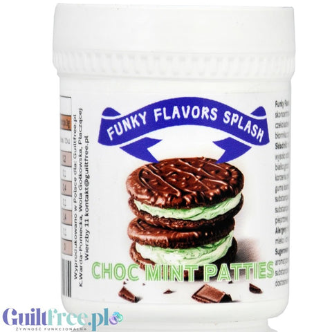Funky Flavors Splash Mint Choc Patties 6kcal 50g - błonnikowy aromat słodzący w proszku