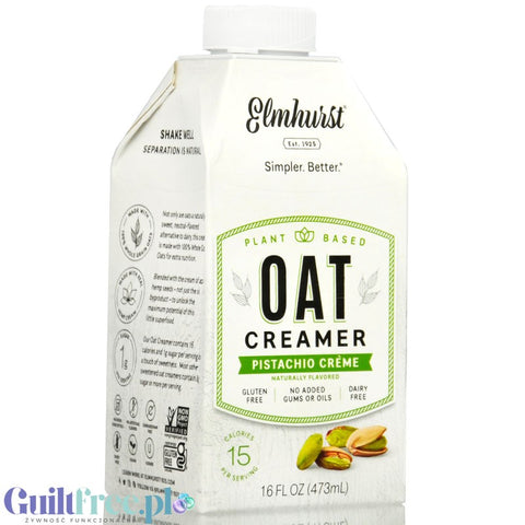 Elmhurst Oat Creamer Pistachio Crème - vegan non-dairy oat milk without thickeners or oils