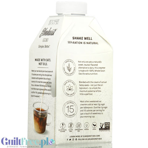 Elmhurst Oat Creamer Chai Spice - vegan non-dairy oat milk without thickeners or oils