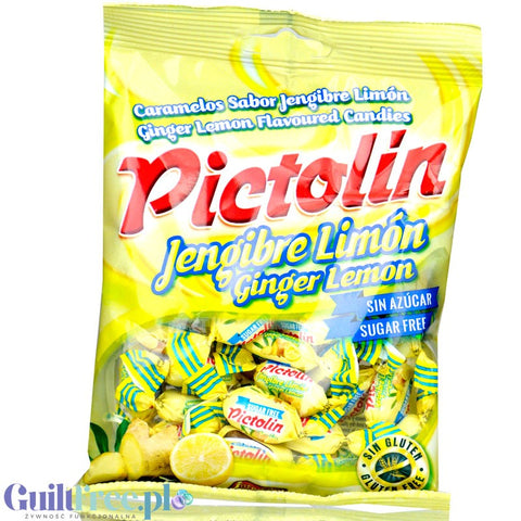 Pictolin Ginger & Lemon 65g - imbirowo-cytrynowe cukierki bez cukru