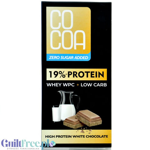 Raw Cocoa 19% Protein White Chocolate  - proteinowa biała czekolada bez cukru słodzona erytrytolem