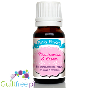 Funky Flavors Strawberries & Cream for shakes, desserts, yoghurt, ice cream & pancakes