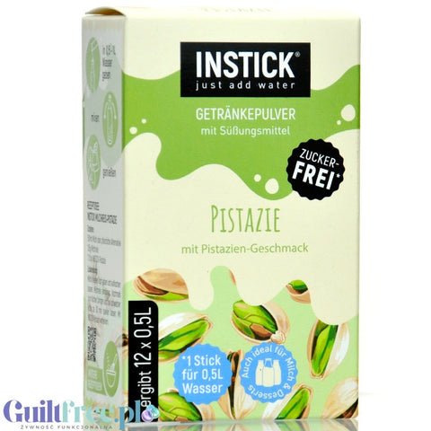InStick Pistachio - rozpuszczalna saszetka smakowa do deserów i napojów bez cukru, 12 saszetek na 0,5L, Pistacja