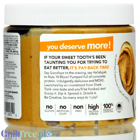 Nuts 'N More Peanut Butter Cup - peanut butter with whey protein WPI and with xylitol