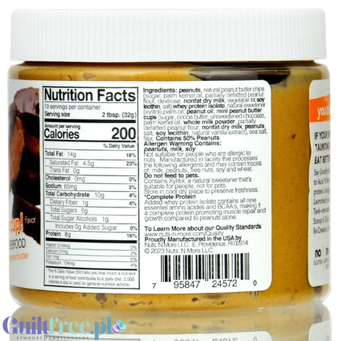Nuts 'N More Peanut Butter Cup - peanut butter with whey protein WPI and with xylitol