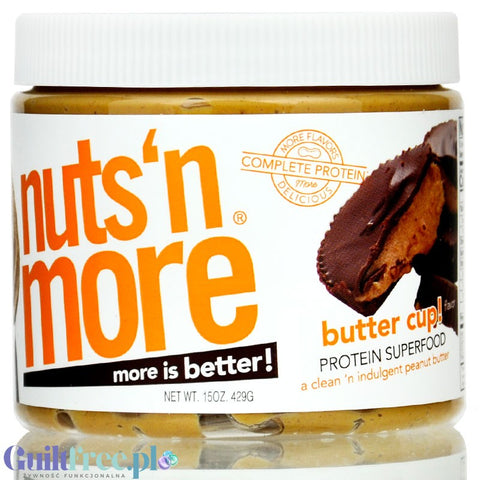 Nuts 'N More Peanut Butter Cup - masło orzechowe z białkiem serwatkowym WPI i z ksylitolem