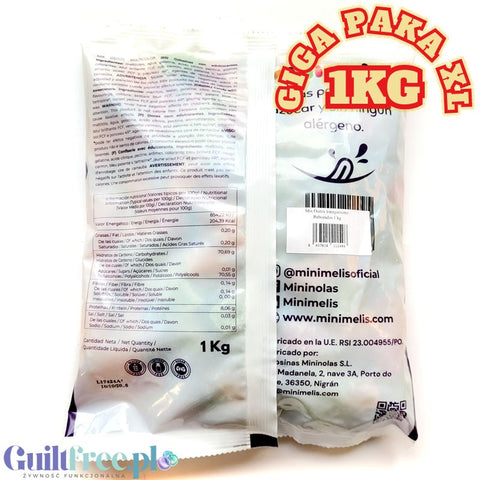 Minimelis Gummy Bears GIGA PAKA 1KG - kolorowe kwaśne misie żelki bez cukru w kwaśnej posypce 40% mniej kalorii