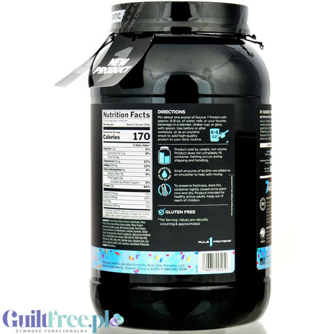 Rule1 R1 Gelato Source7 Protein Birthday Cake - protein supplement based on 7 protein sources, flavor Cake with Cream