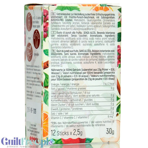 InStick Fruit Punch Sticks - soluble flavor sachet for sugar-free drinks, Fruit Punch.