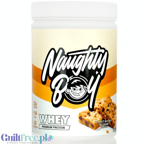 Naughty Boy Whey Premium Protein Peanut Butter Blondie 900g - a nutrient dense protein supplement WPI, WPC & MPC