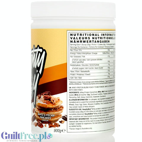 Naughty Boy Whey Pemium Protein Maple & Pecan Pancake 900g - a nutrient dense protein supplement WPI, WPC & MPC