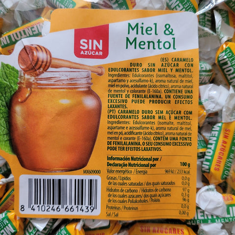 Mentolin Miel & Menthol - honey and menthol sugar-free candies by weight