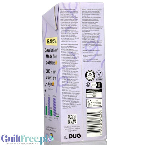 DUG Barista 1L - non-dairy vegetable milk from potato 43kcal, without thickeners