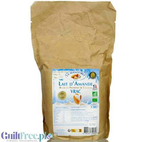 La Mandorle Lait D'Amande 1kg - mleko migdałowe w proszku bez dodatku cukru, do przygotowania 12,5L napoju