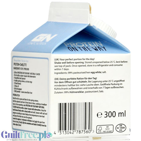 GN Labs Protein On The Way, Natural - 30g białka w 135kcal, pasteryzowane białka jaj do omletów