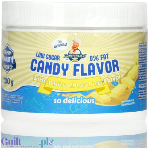 Franky's Bakery Candy Flavor White Chocolate - aromat słodzący w proszku białej czekolady bez cukru i bez tłuszczu