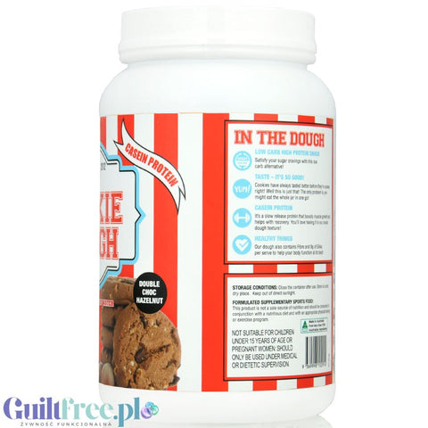 Adonis Cookie Dough Casein Protein, Double Choc Hazelnut 1kg - protein cookie dough with chocolate, 21g protein & 141kcal