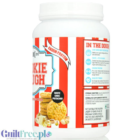 Adonis Cookie Dough Casein Protein, White Choc Pistachio 1kg - protein cookie dough, 21g protein & 141kcal