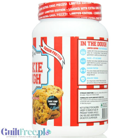 Adonis Cookie Dough Casein Protein, Choc Chip Cookie 1kg - casein cookie mass, limited edition with extra chocolate