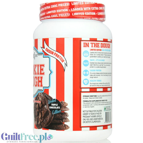 Adonis Cookie Dough Casein Protein, Triple Chocolate 1kg - protein cookie dough with chocolate