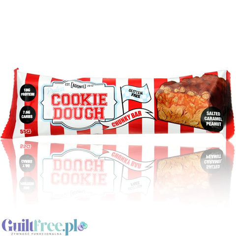 Adonis Cookie Dough Chunky Bar, Salted Caramel Peanut - protein bar with casein 18.1g protein & 205kcal