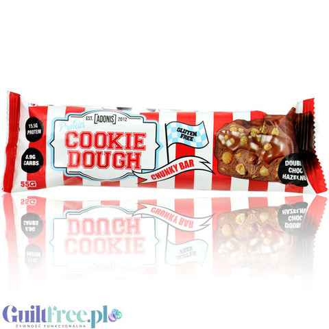 Adonis Cookie Dough Chunky Bar, Double Choc Hazelnut - proteinowy baton, 15,5g białka & 204kcal